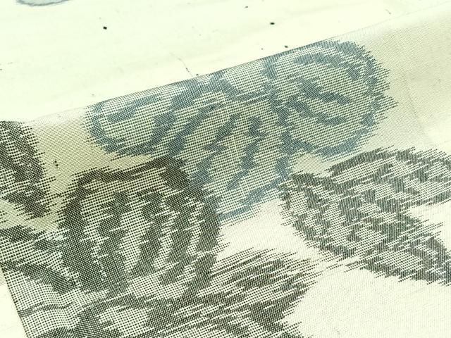 平和屋着物○小千谷紬 枝更紗花文 正絹 逸品 CAAY5016ut