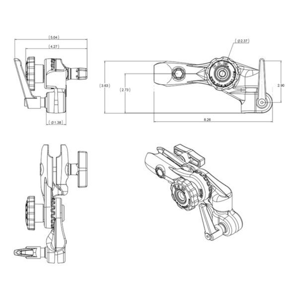 RAM MOUNTS ラムマウント ラチェットスイングアーム NPTホール付 1.5インチボール用 RAM-261-ADJU RAM-261-ADJU 2635686 FFCRYSTALESIA_COM