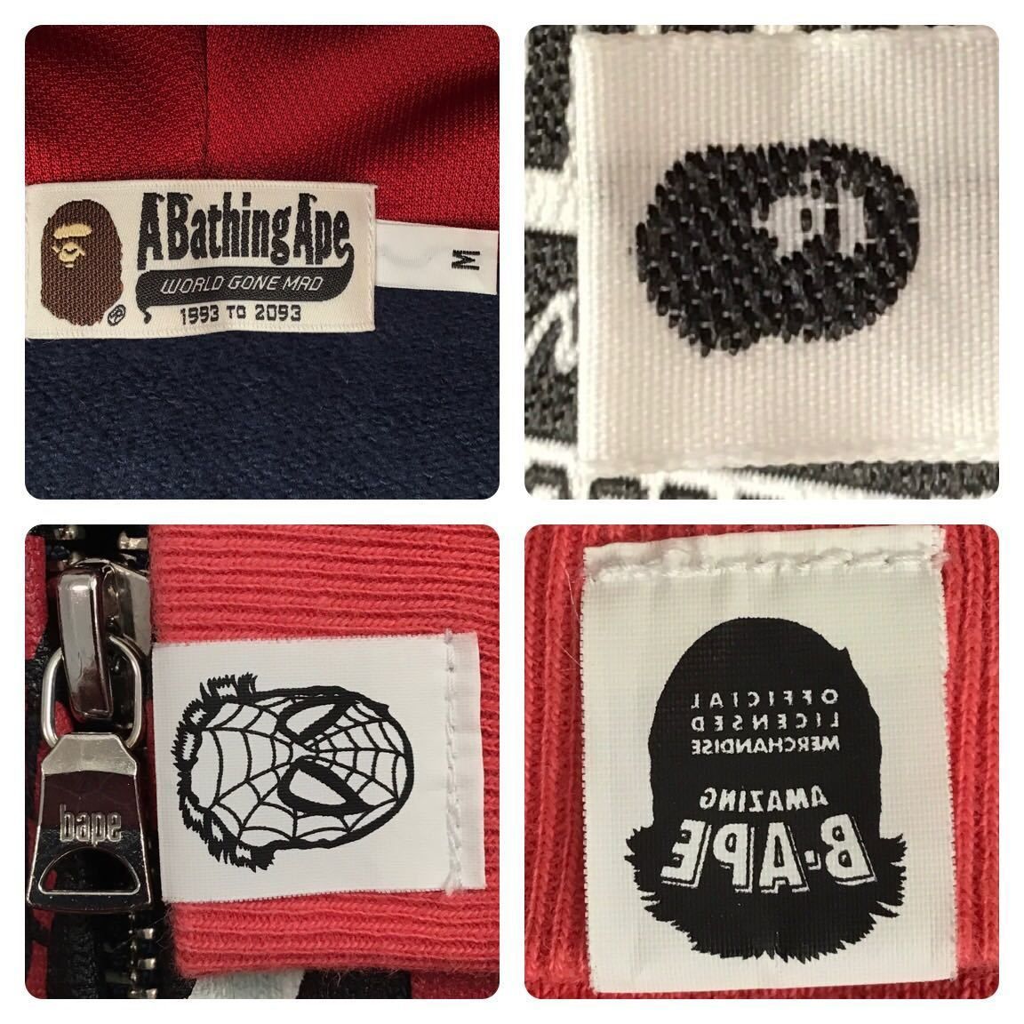 スパイダーマン × BAPE フルジップ パーカー Mサイズ marvel comics