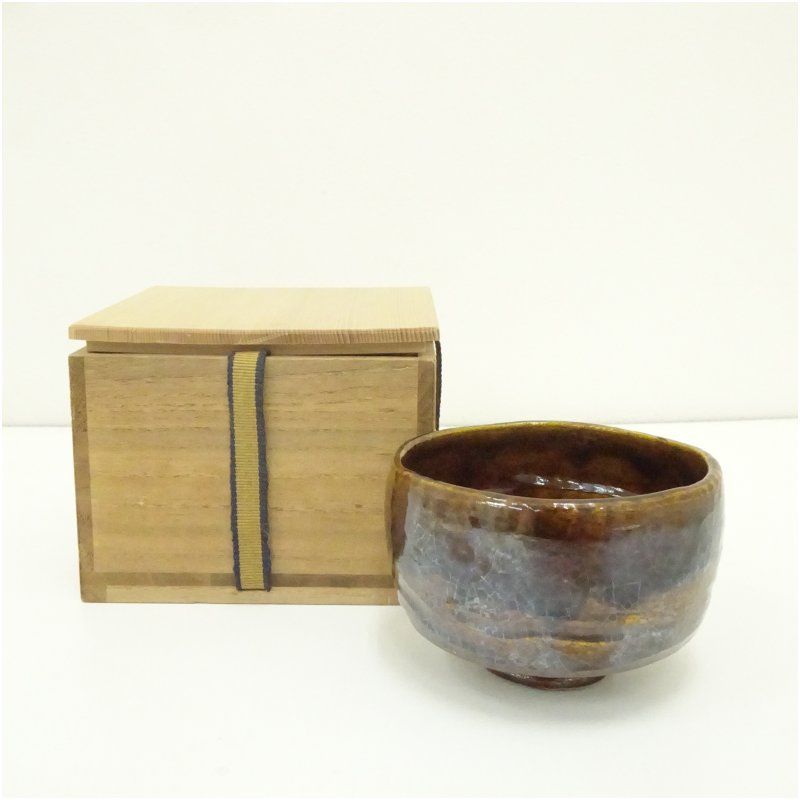 T272 茶碗 『赤楽茶碗』『佐々木松楽 造』 共箱 抹茶碗 茶道具
