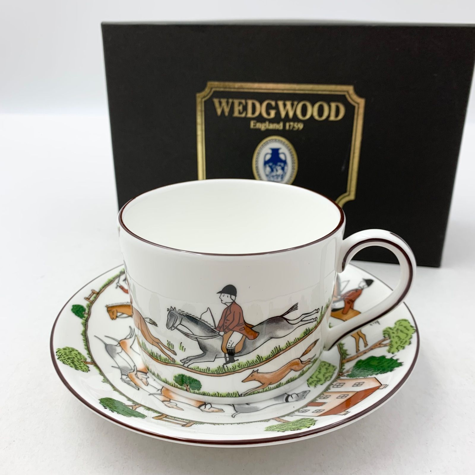 WEDGWOOD ウエッジウッド ハンティングシーン カップ&ソーサー 未使用