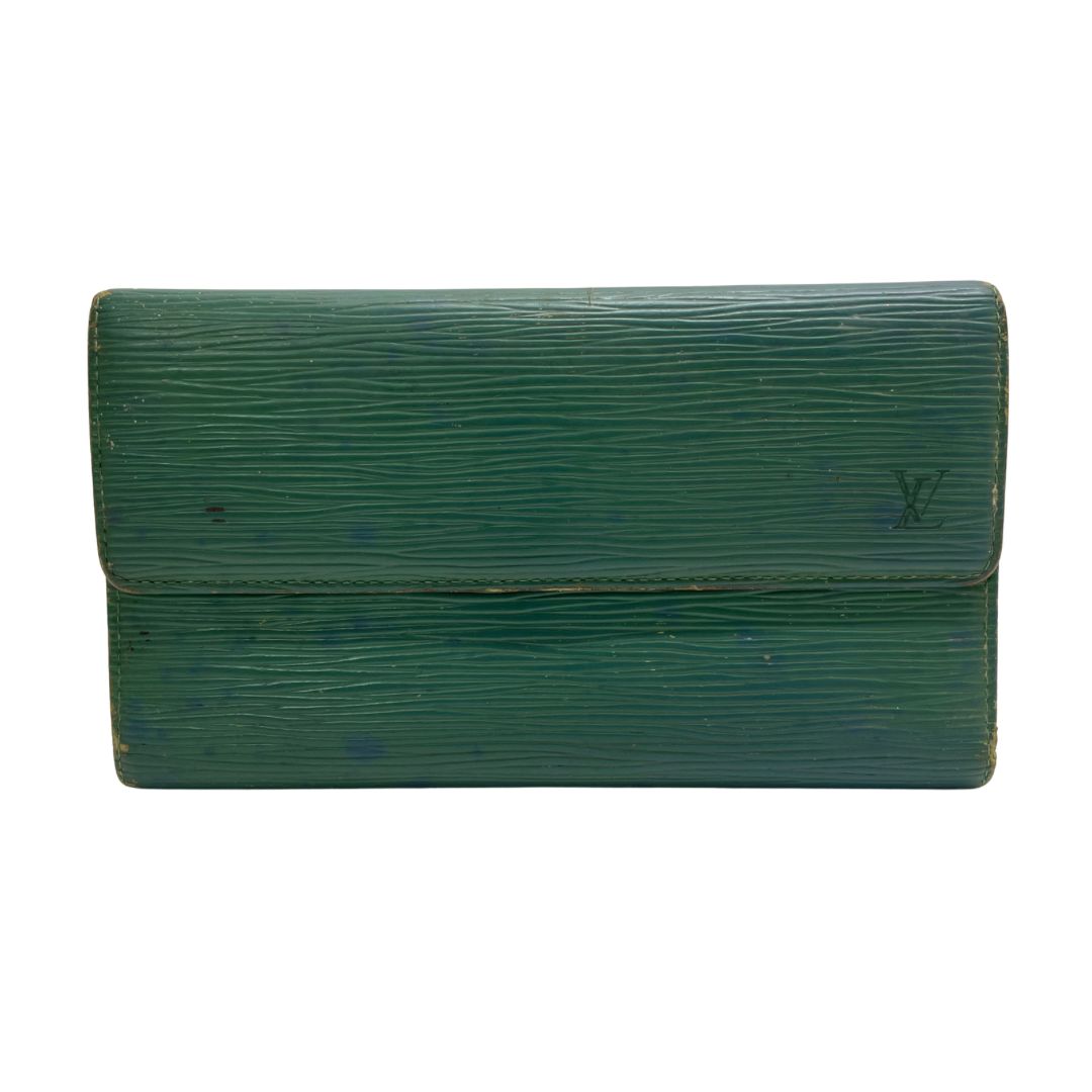 2601 LOUIS VUITTON ルイヴィトン エピ グリーン 三つ折り財布