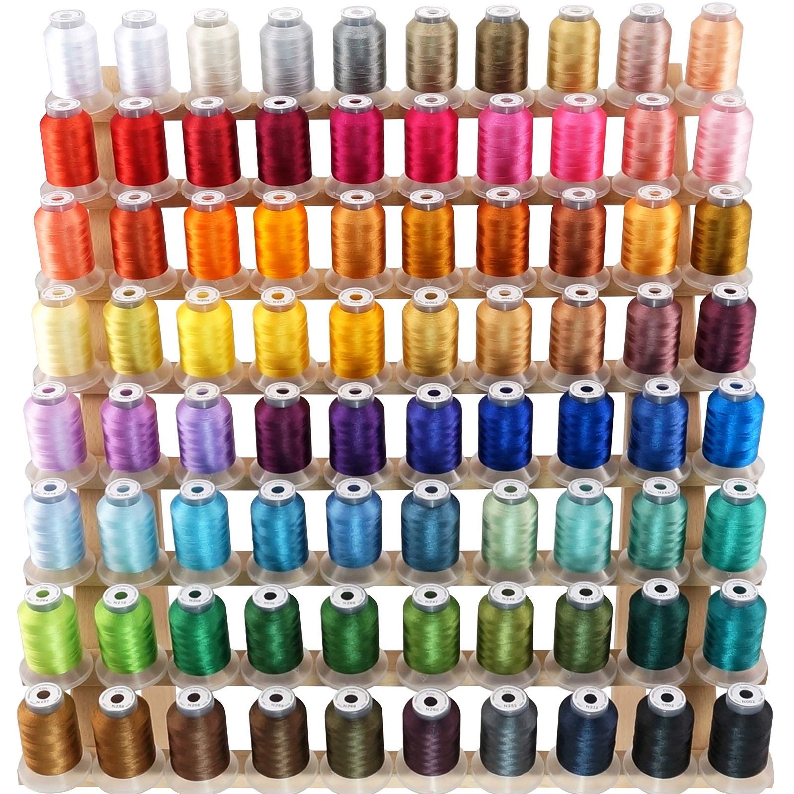 Color 500M ミシン刺しゅう糸 New brothread - 80スプールポリエステルミシン刺しゅう糸セット500M 550Y 50番 各スプール-ジャノメ色と互換性のある色