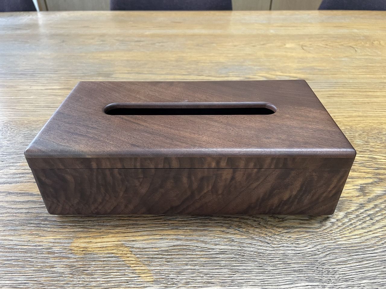 【訳あり品】希少部位使用！　ウォールナット　無垢材　ティッシュボックス　ティッシュケース　ファンシー　070603D