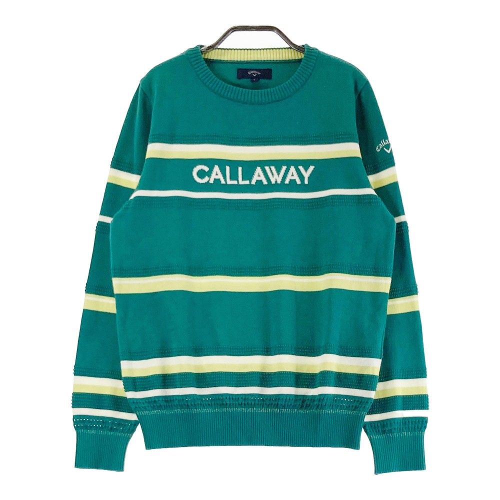 サイズ L CALLAWAY キャロウェイ ニットセーター ボーダー柄 グリーン系 240101435062 ゴルフウェア レディース ストスト