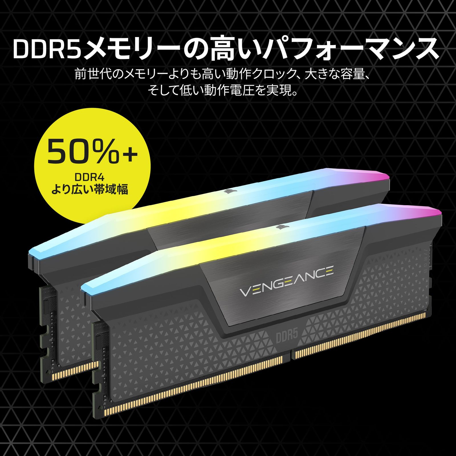 CORSAIR DDR5-5600MHz デスクトップPC用メモリ VENGEANCE RGB DDR5 