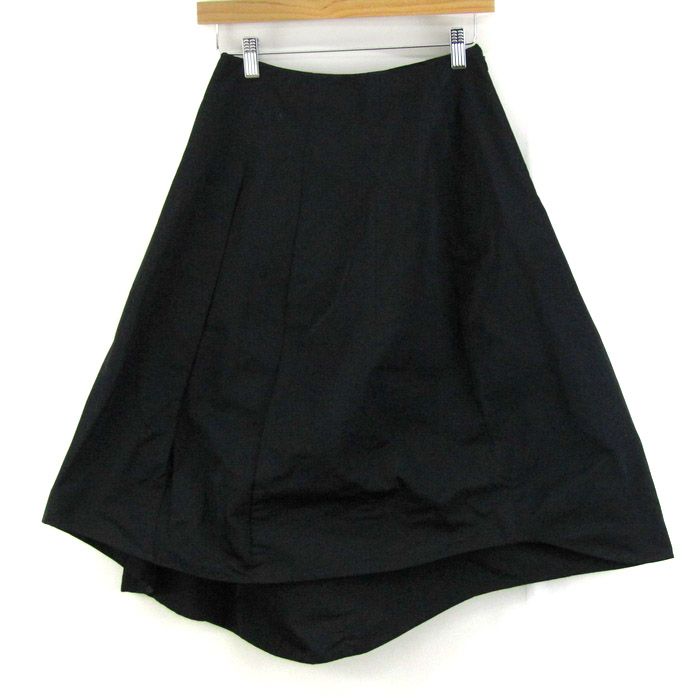 ジルサンダー スカート ボトムス フ アシンメトリー シルク混 レディース 34サイズ ブラック JIL SANDER