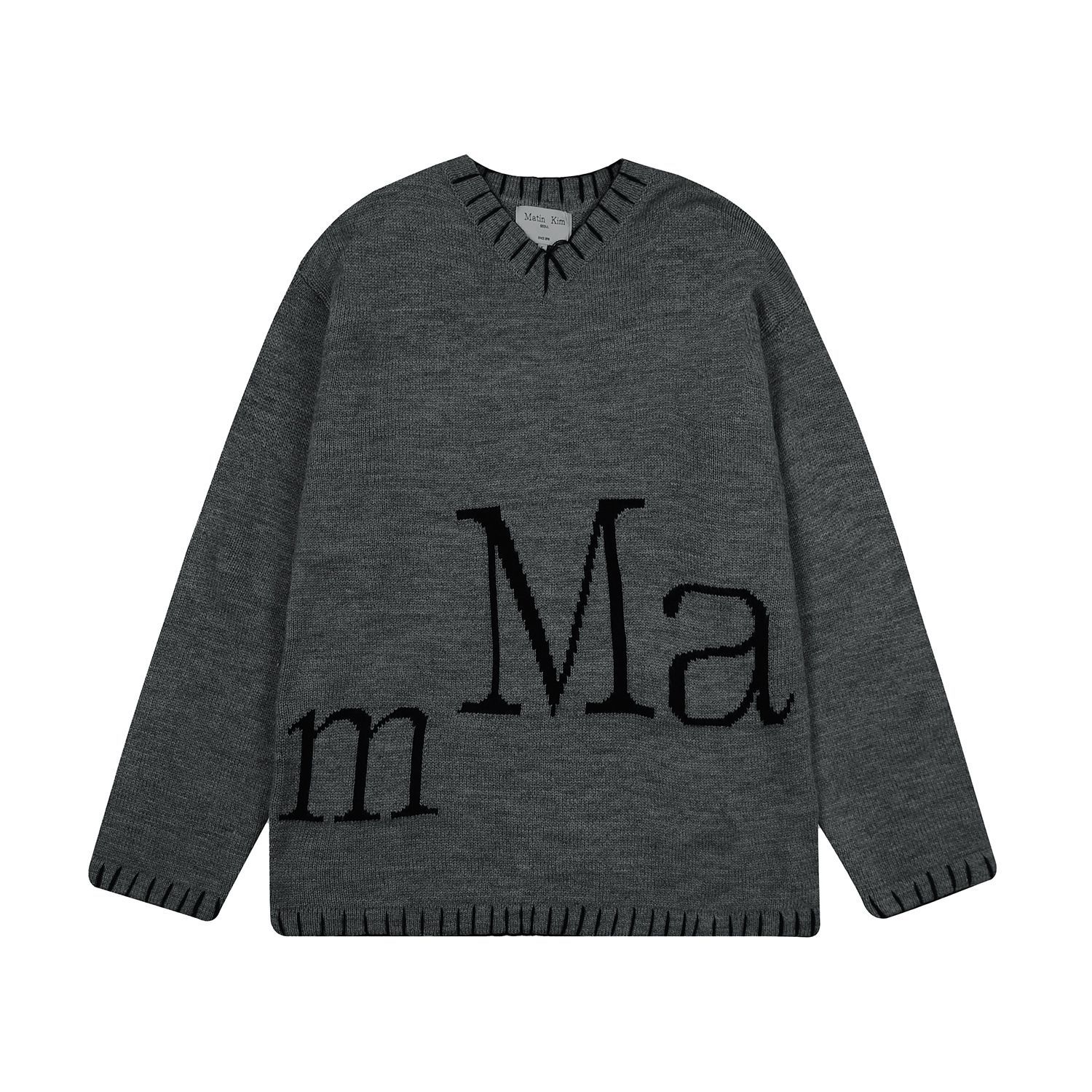 MATIN KIM マーティンキム MATIN BIG LOGO STITCH KNIT PULLOVER