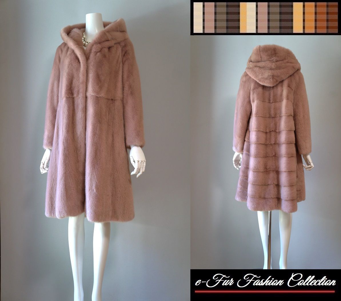 ローズミンクコート本物毛皮コート