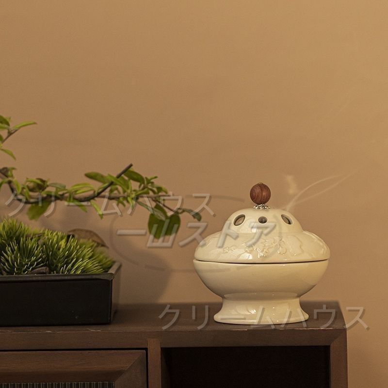 新しい未使用 喜香篆新品梅蘭竹菊四君子盤香炉家庭用高級禅意薫