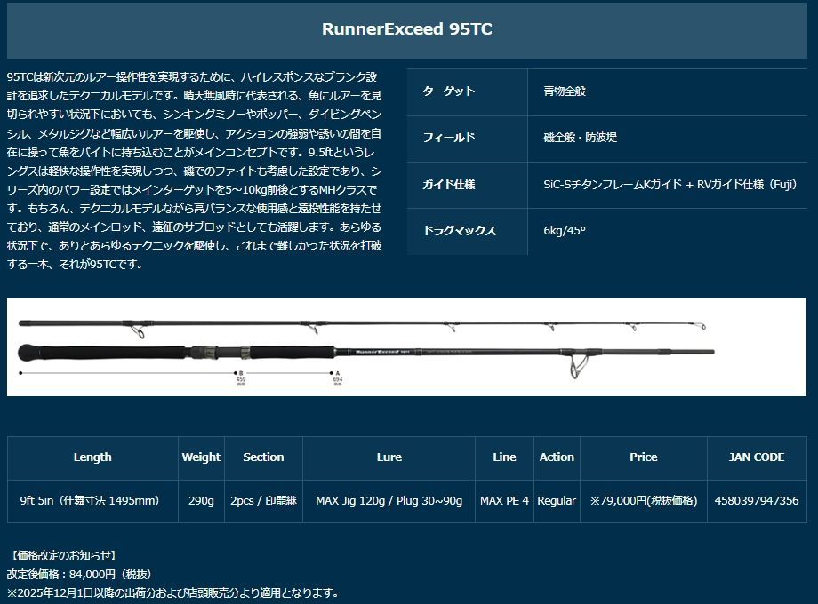 リップルフィッシャー ランナーエクシード95 TC Ripple Fisher Runner Exceed 95