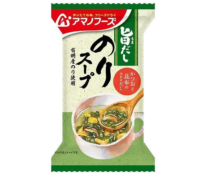 アマノフーズ フリーズドライ 旨だし のりスープ 10食×6箱入× 2ケース ｜ 一般食品 インスタント食品 スープ