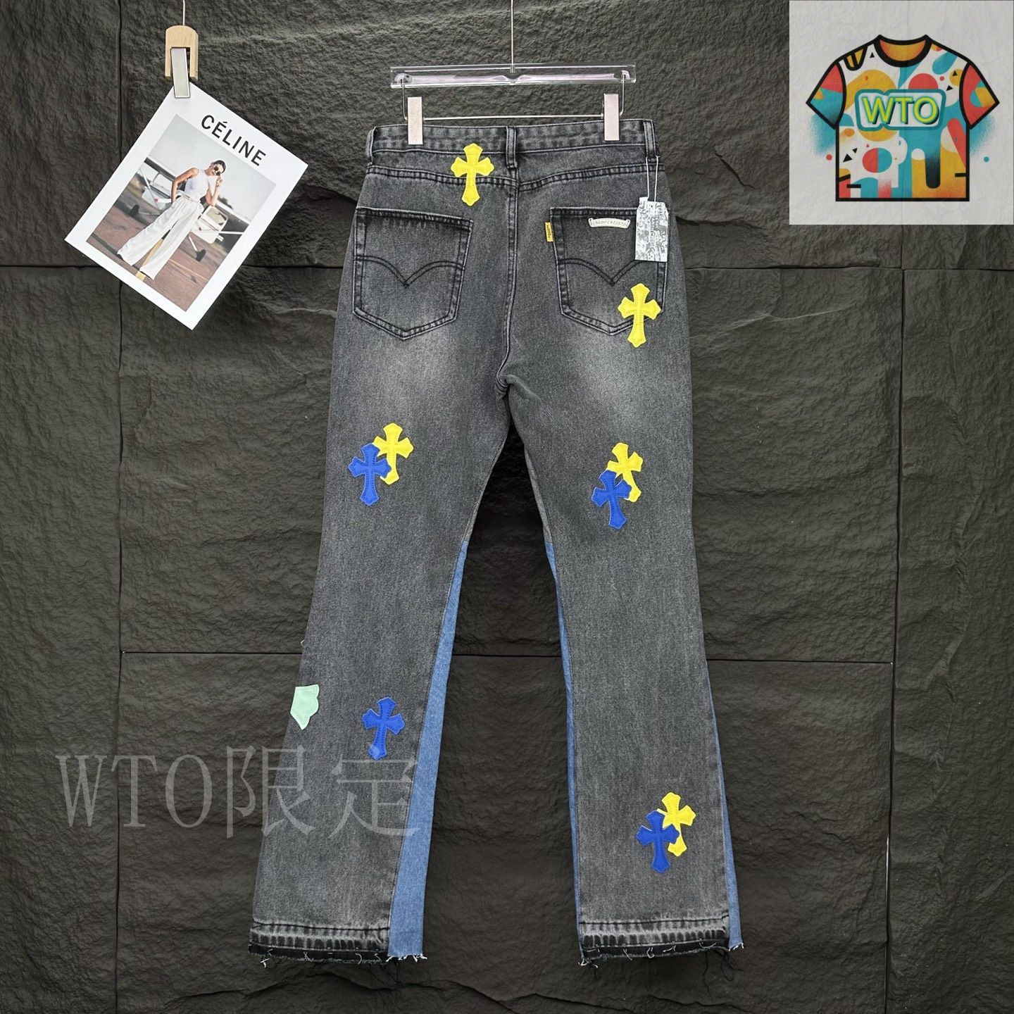今日特価】GALLERY DEPT. 手描クロス ブーツカットデニム-3
