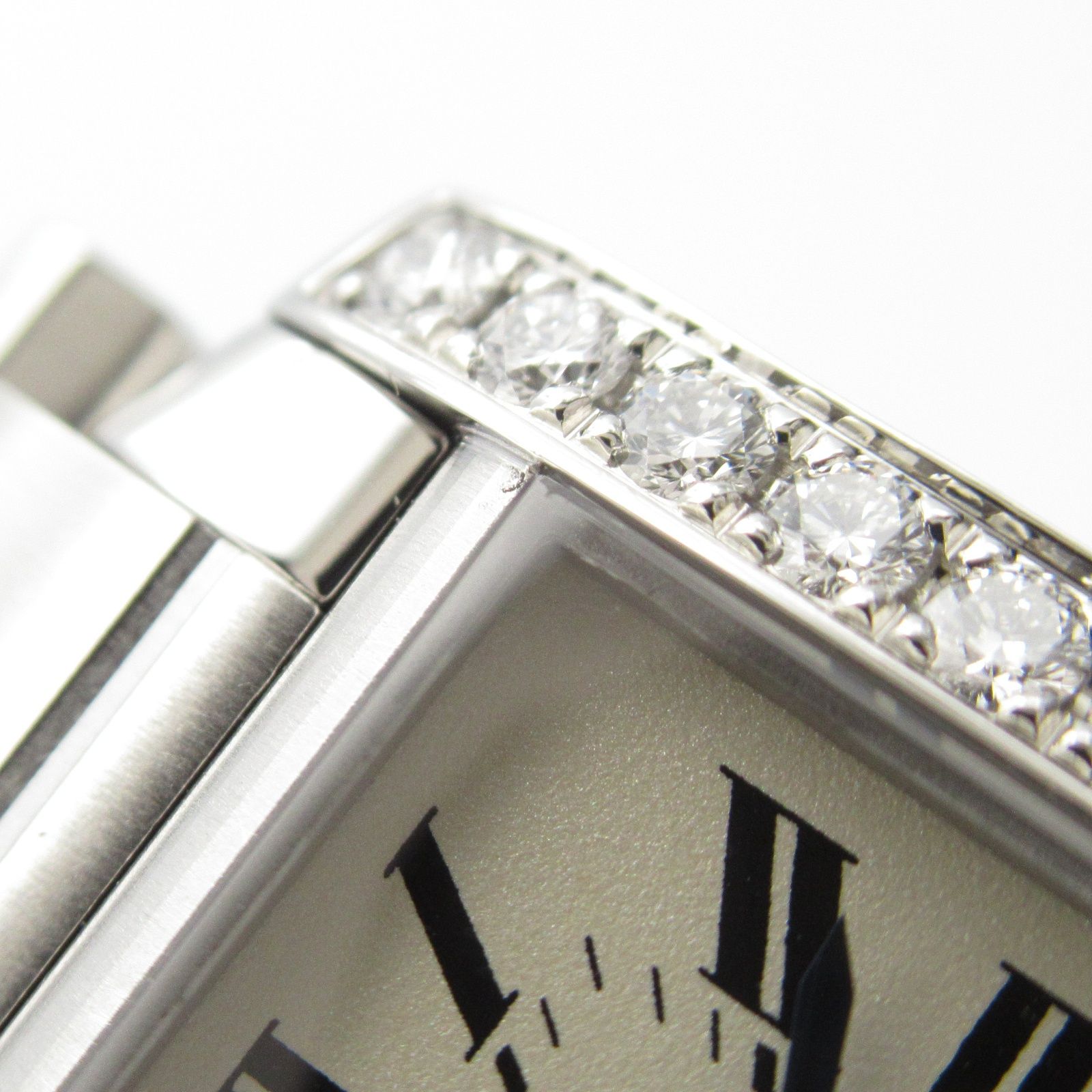 カルティエ CARTIER 腕時計 タンクフランセーズ SM ダイヤベゼル 