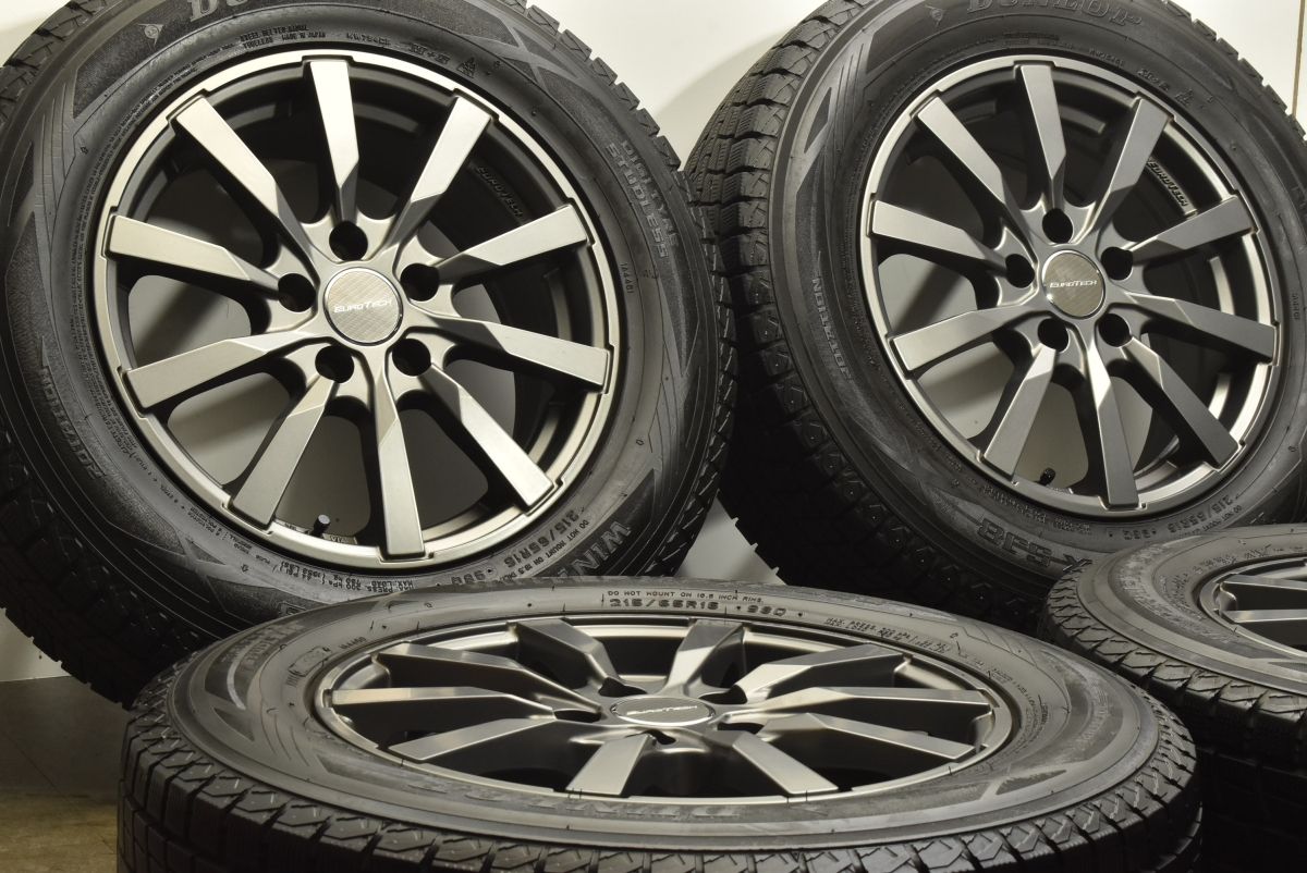 ユーロテック 16in 6.5J 38 PCD112 ダンロップ ウィンターマックス SJ8 215 65R16 VW ティグアン アウディ Q3 交換用