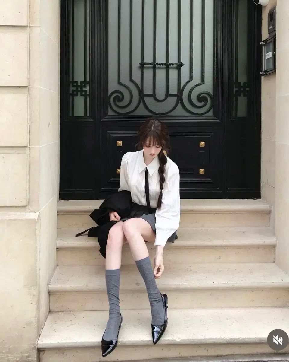 ラベルルブラン 3セット シャツ タイ ウールスカート