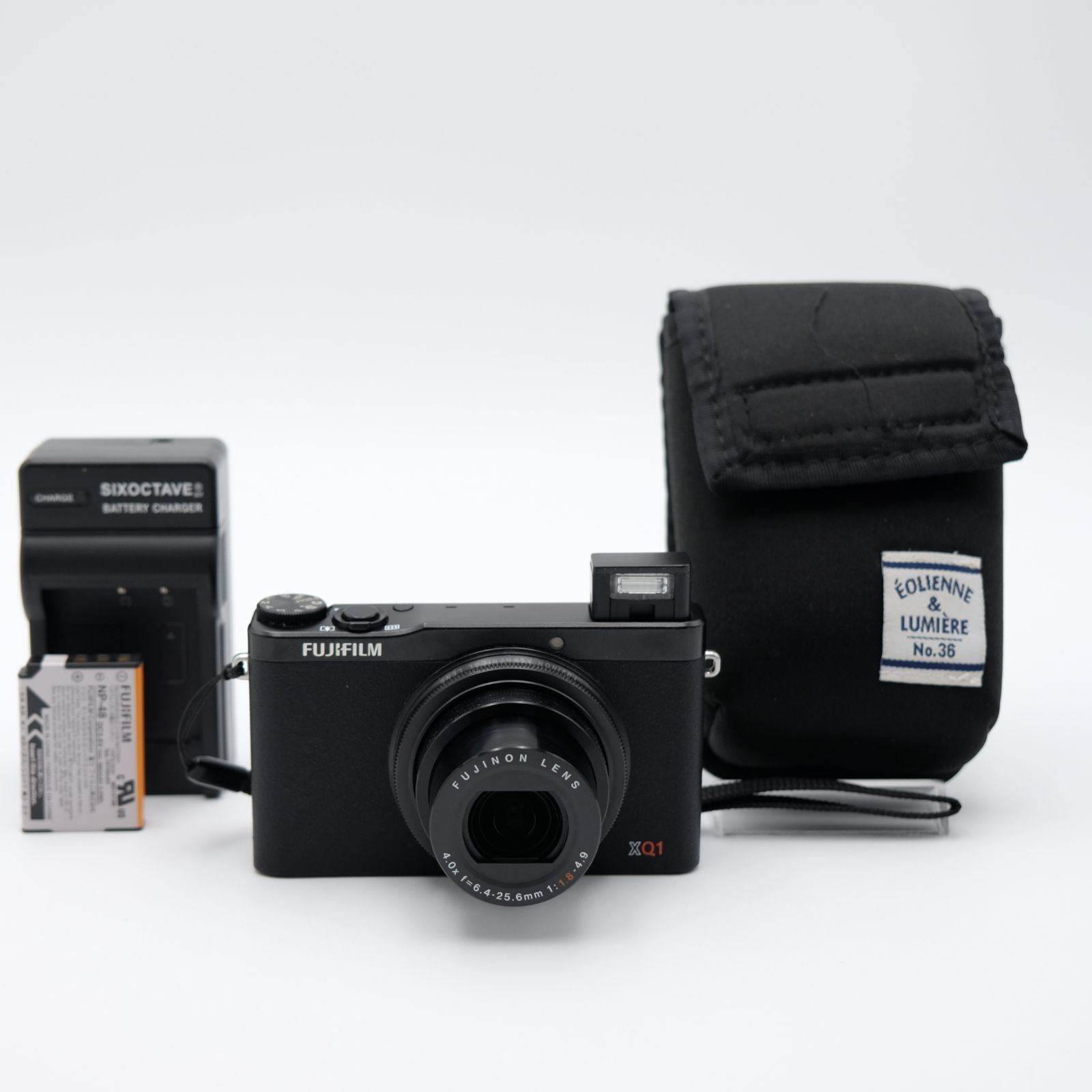 動作 済み FUJIFILM XQ1 ブラック バッテリー|充電器 社外品 |社外収納ケース付き