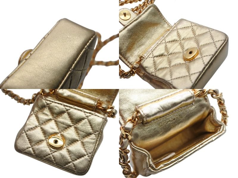 シャネル　ミニマトラッセポーチ　未使用　ゴールド CHANEL - シャネル スモール ボックス チェーン ショルダー ポーチ