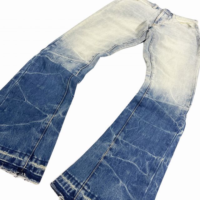 【送料無料】mnml B594 SUN FLARE デニム パンツ フレアカット ブーツカット ブルー 青 DENIM PANTS Blue ミニマル