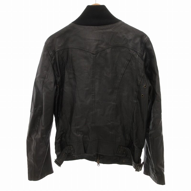 JACKROSE 黒 シングルライダースジャケット 中古・古着通販】JACKROSE (ジャックローズ) シングルライダース
