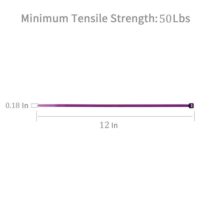 XINGO パープルジップタイ 1000本 12インチ 引張強度 60ポンド セルフロックナイロンプラスチックナイロン PA66ワイヤータイ 屋内外用 0 WWW_SUPERTOOLSSHOP_NL