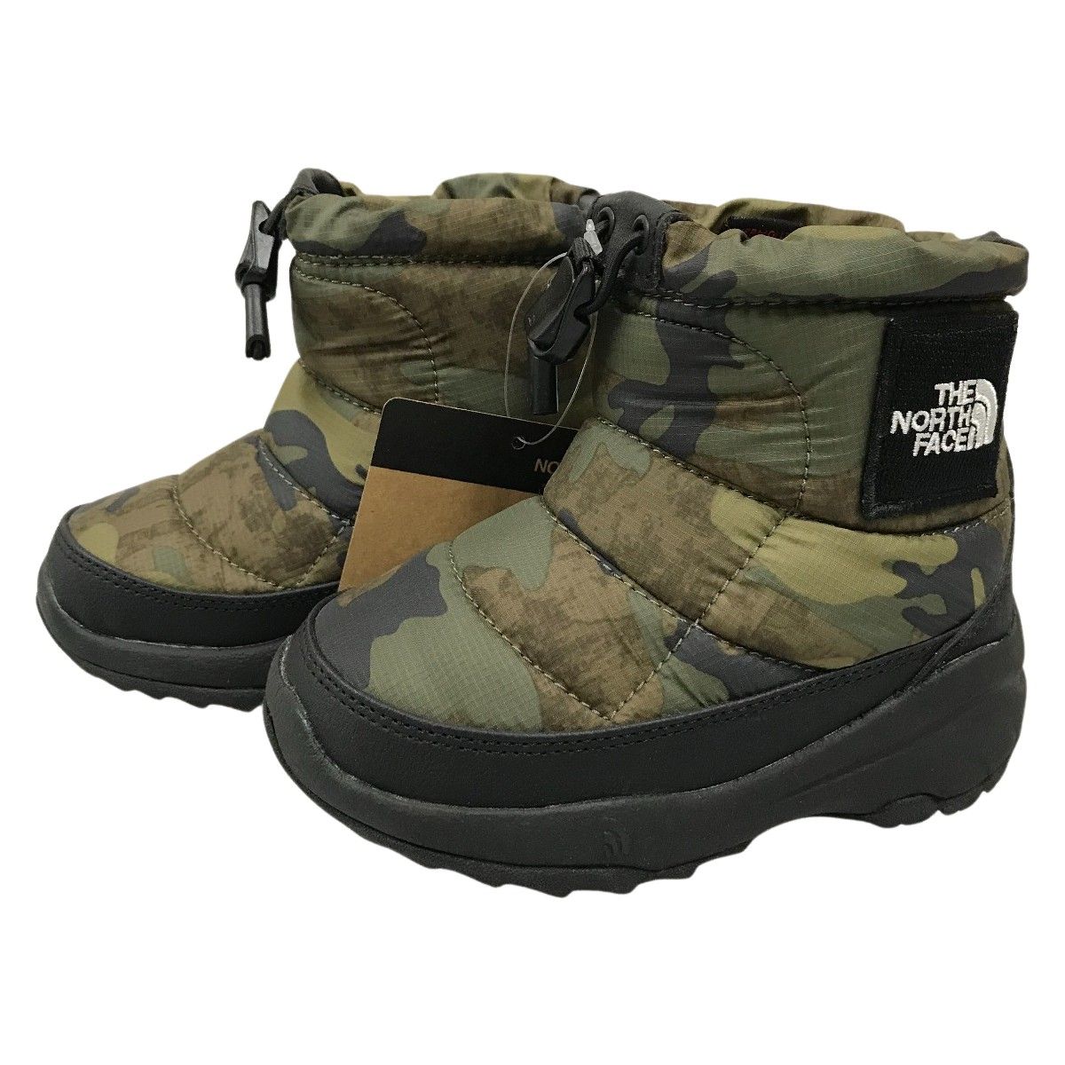 THE NORTH FACE ザノースフェイス キッズ ブーツ 14cm K Nuptse Bootie Logo Short SE NFJ52281 TF カモプリント×ブラック