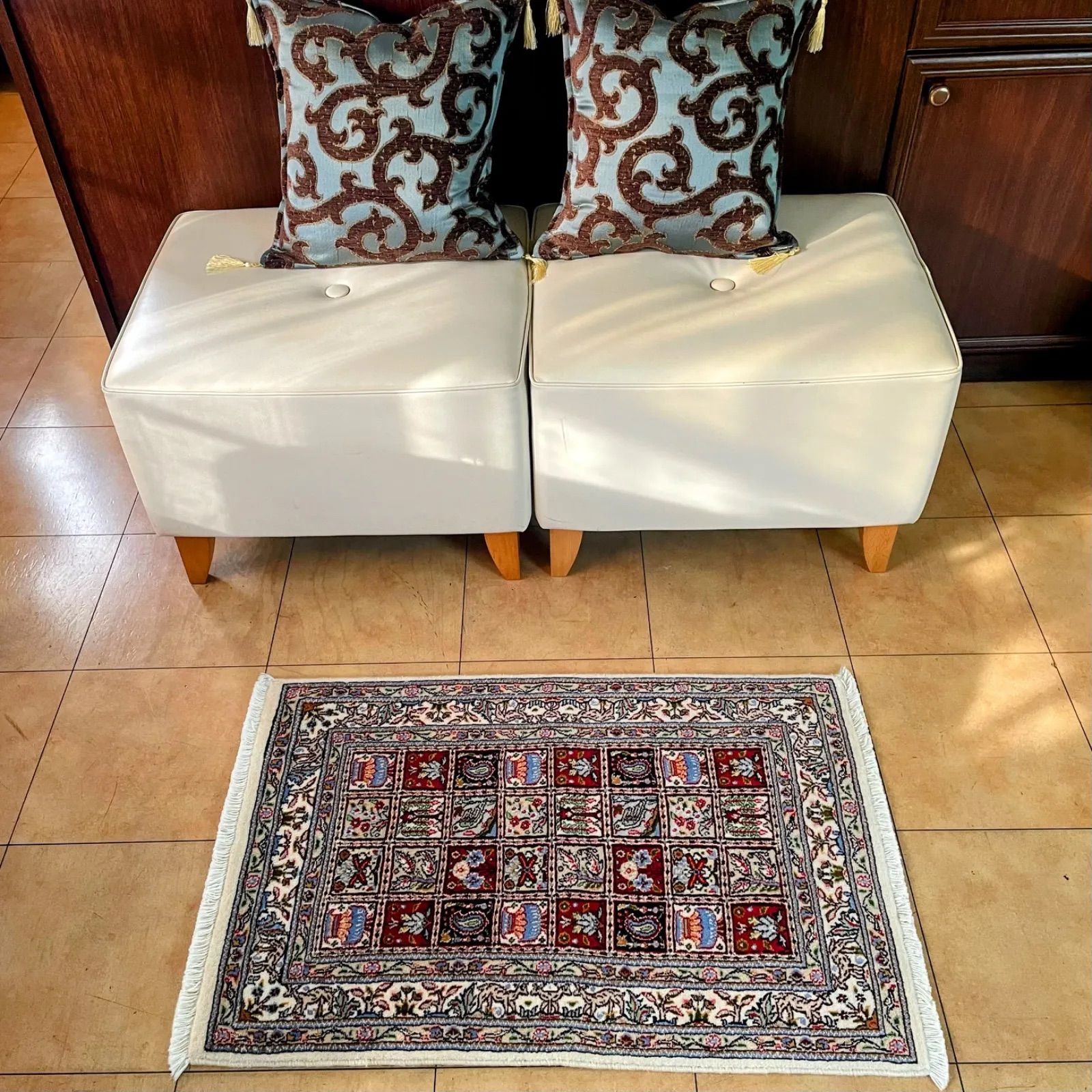 ペルシャ絨毯 ムード産 カラフル 玄関マット ウール オールシーズン トライバルラグ サイズ 57 88cm mcph-20-8607