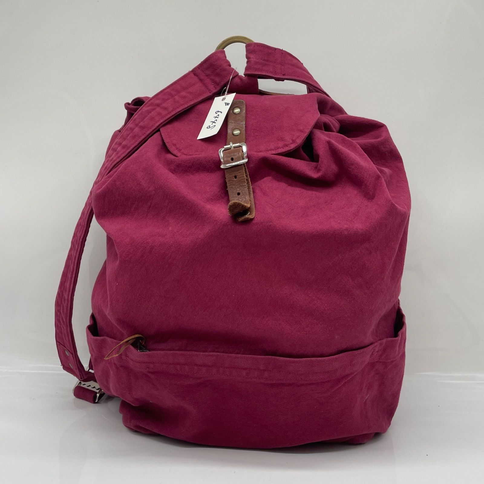 BN6448●キャピタル kapital キャンバス 帆布 × レザー リュック バックパック 道着 リボン