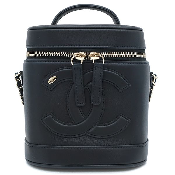 シャネル CHANEL ショルダーバッグ バニティ ラムスキン ブラック  