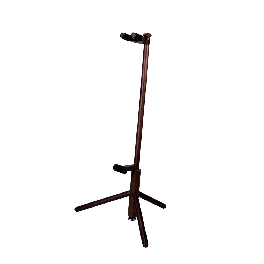 GALUX ガラクス ギターラック GS-221 ウォールナット色 スタンディングフロアスタンド 衝突防止設計 背もたれ付き