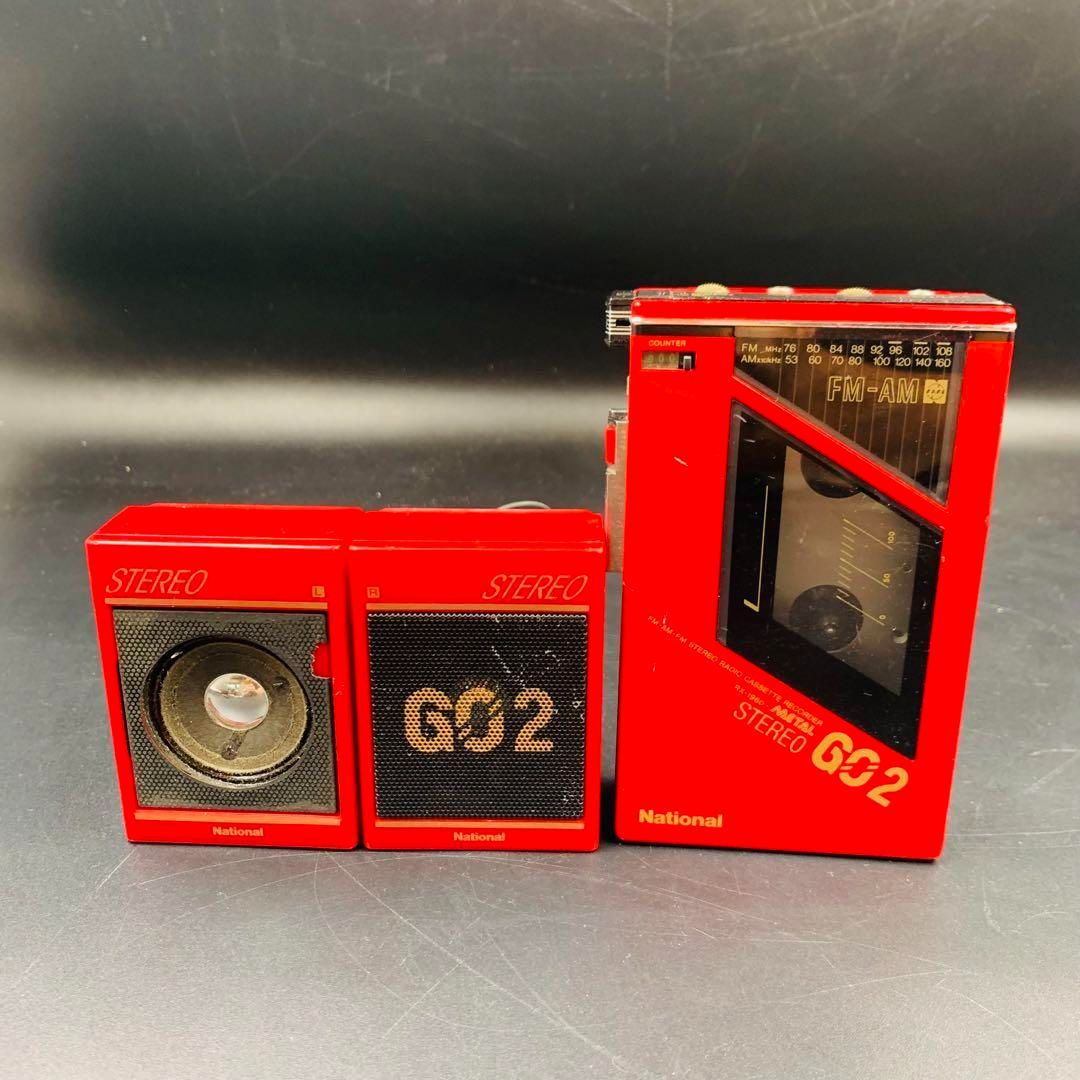NATIONAL STEREO GO2 RX-1960 スピーカーセット　赤 NATIONAL STEREO GO2 RX-1960 スピーカーセット 赤 - メルカリ