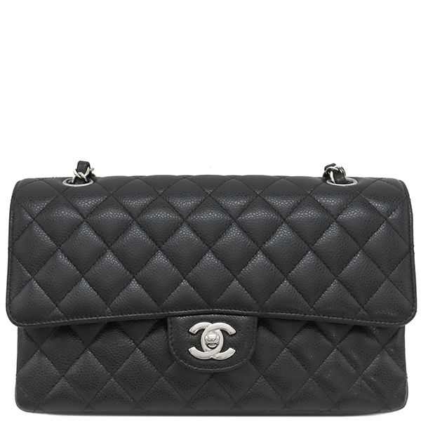 シャネル 25A ショルダーバッグ ブラック シャネル / CHANEL マトラッセ Wフラップ チェーンショルダー 25