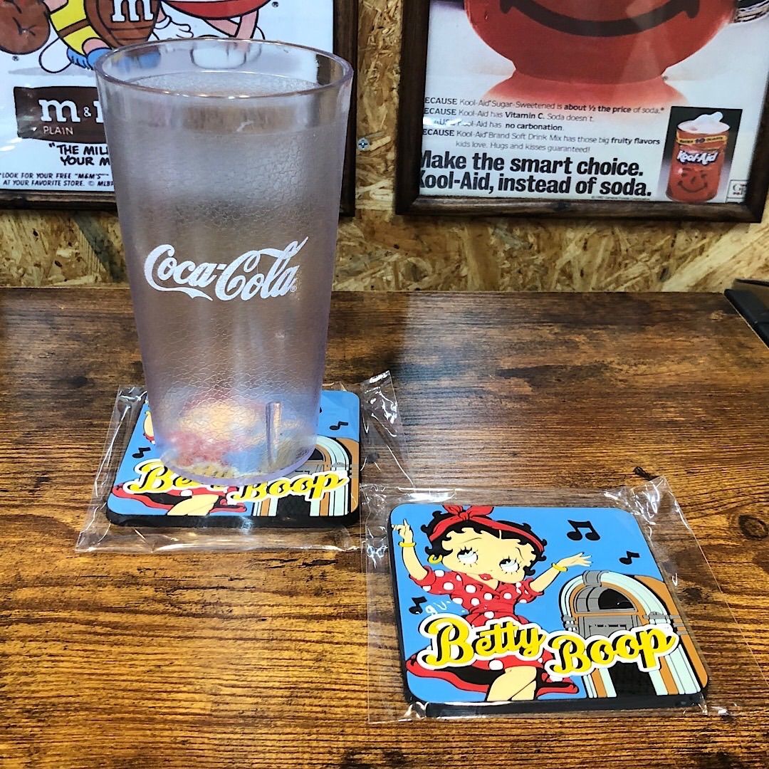 ベティちゃん【おまけつき】メラミンプレートラバーコースターセット ラバーコースター】2枚セット BETTY BOOP FACE RUBBER COASTER