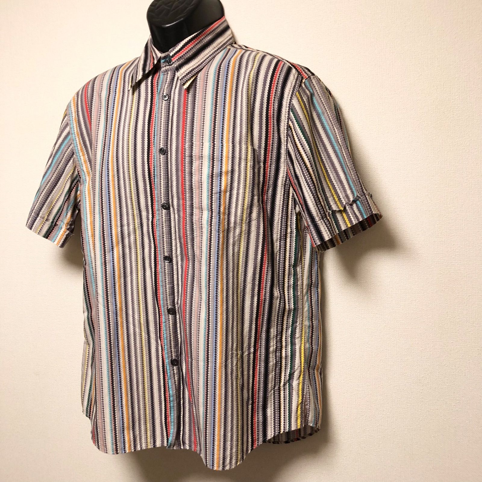 新品 ポールスミス ポロシャツ 半袖シャツ カットソー トップス ストライプ アーティストストライプ ポロシャツ（ネイビー） ｜ポール・スミス