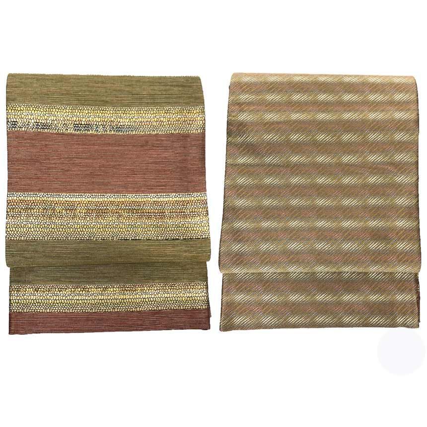 京やJ227 正絹 袋帯 特選両面織袋帯 リバーシブル 両面使い 2WAY 金糸 銀糸 フォーマルからカジュアル 正装 お仕立て上がり KIMONO 着物 新古品