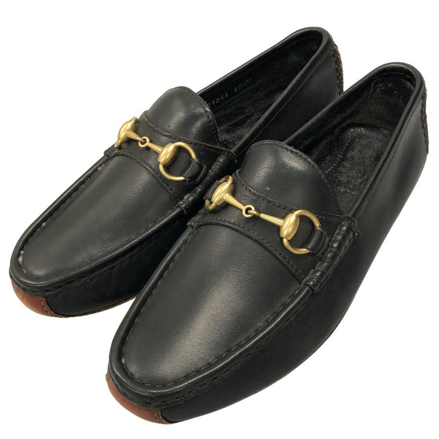 GUCCI ビットローファー、ドライビングシューズ26.5cm グッチ ドライビングシューズ ビットローファー カーフ ブラック