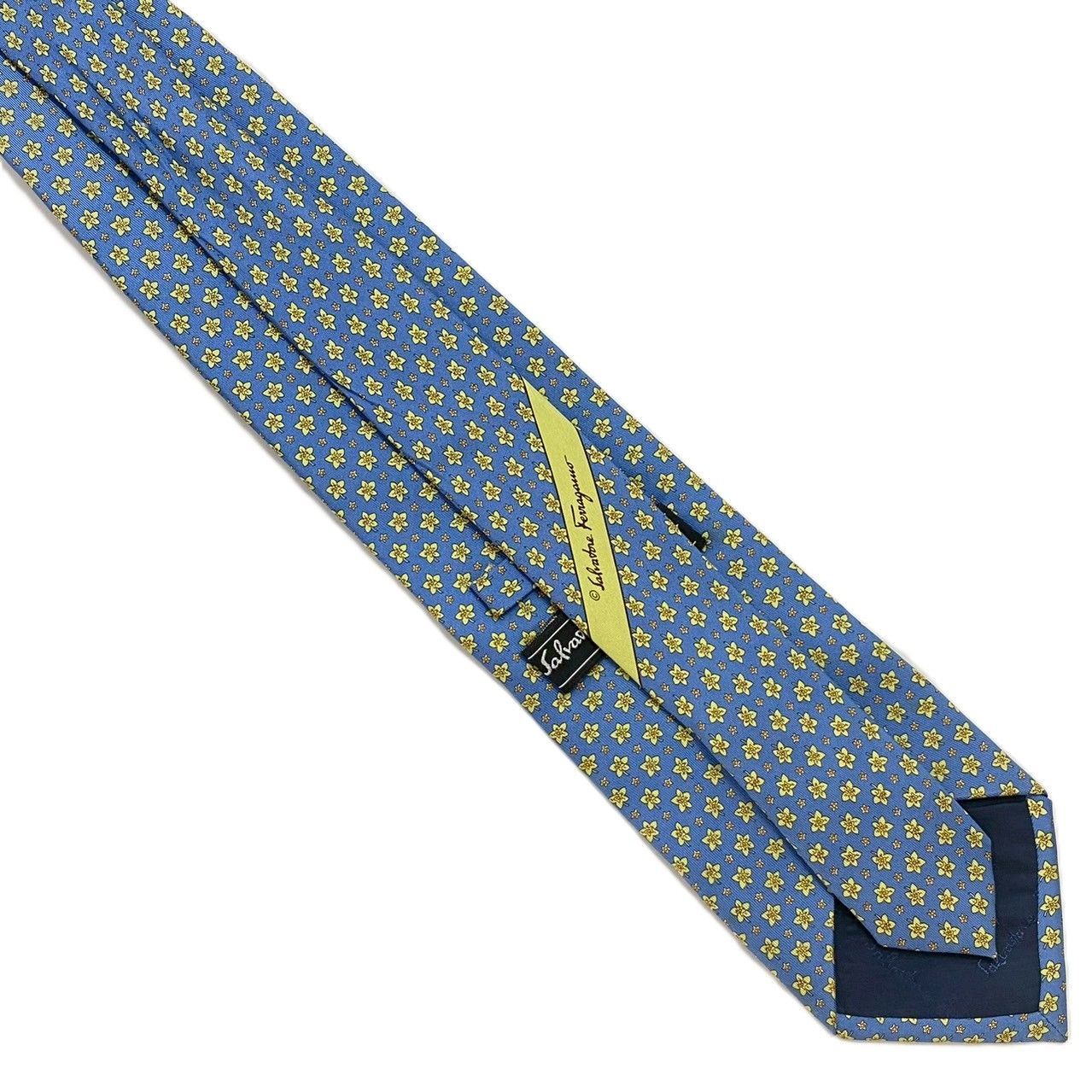 Ferragamo】ネクタイ SILK/シルク 100% ライトブルー/水色系 フラワー Ferragamo】ネクタイ SILK/シルク 100% ライトブルー/水色系 フラワー