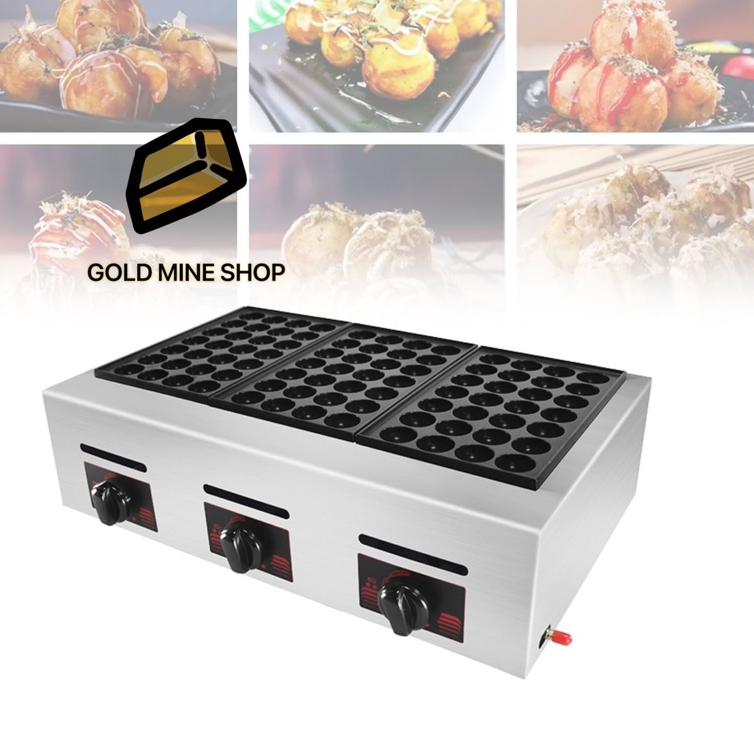 業務用ガスたこ焼き器 84穴 卓上たこ焼き機 ロータリースイッチ付き ノンスティックコーティング 高速加熱 レストラン スナックバー