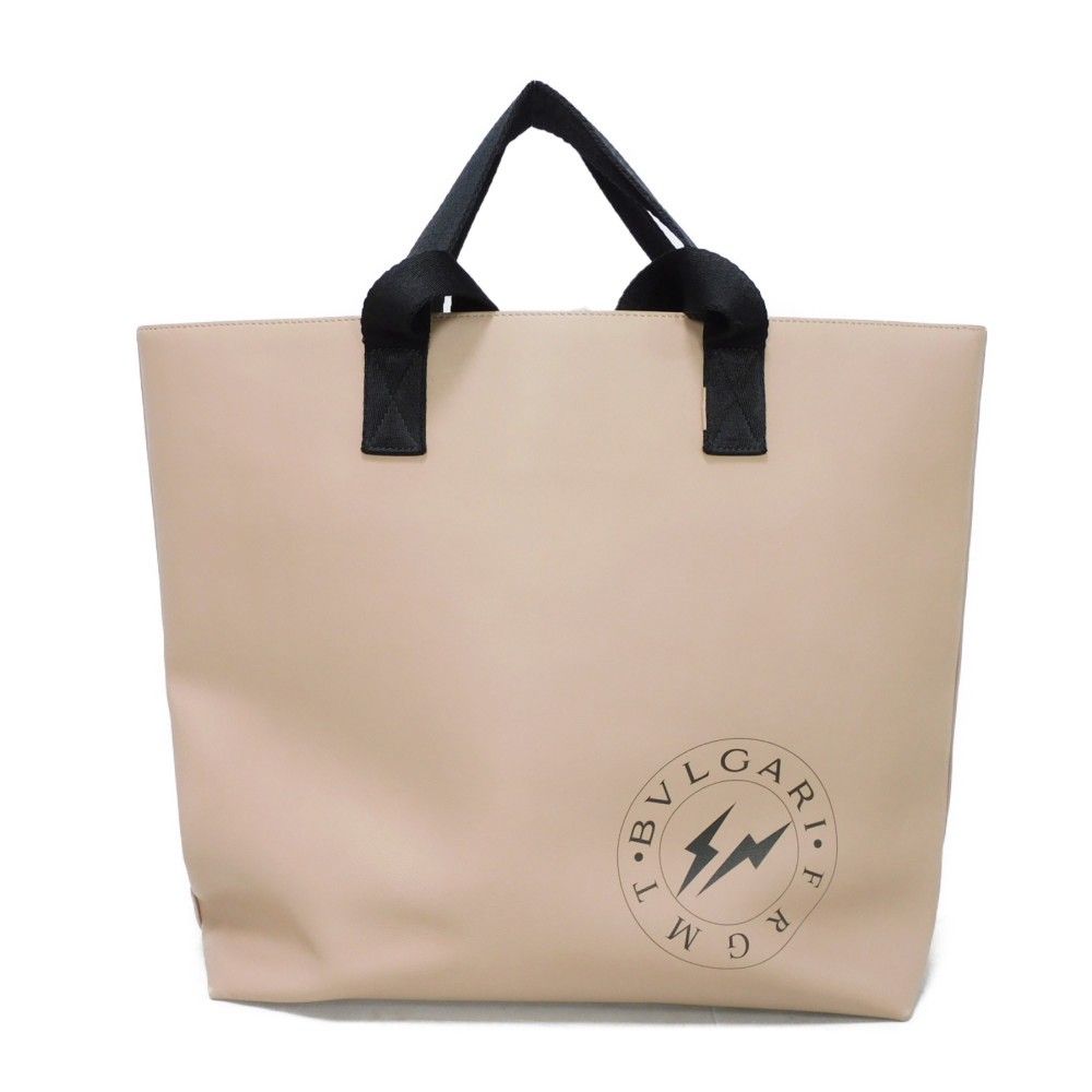 美品】BVLGARI ブルガリ スムースレザー トートバッグ ベージュ 美品】BVLGARI ブルガリ スムースレザー トートバッグ ベージュ