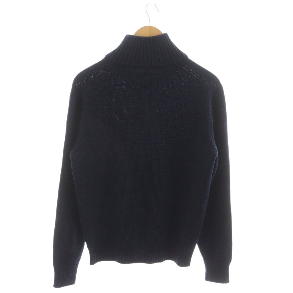 ザノーネ ZANONE ハイネックドライバーズニットカーディガン 長袖 ウール 48 紺 ネイビー 7ETJP4 ZC239 RR