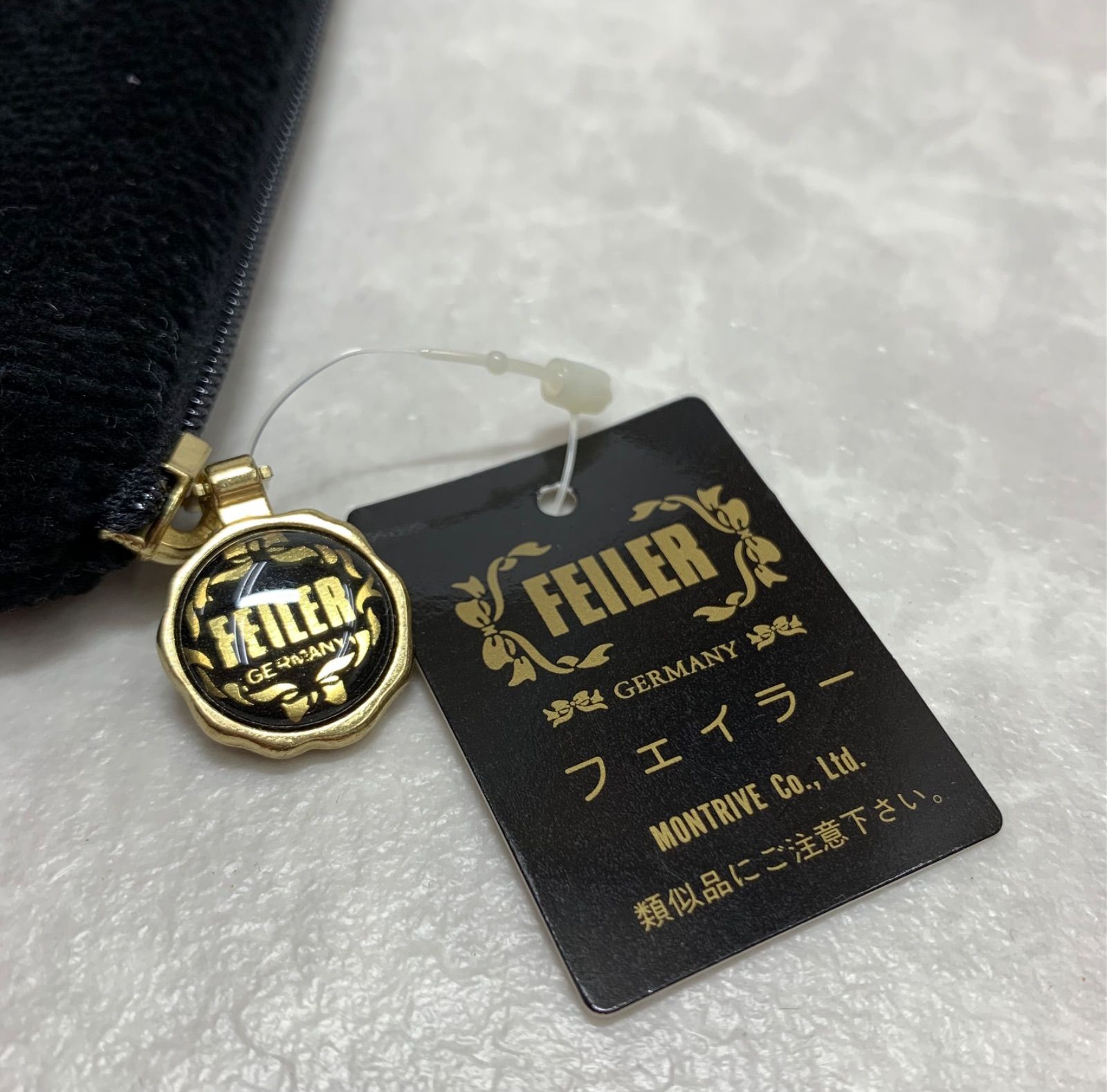 ?新品・未使用・送料無料 ? フェイラー ポーチ - 黒×マルチ 花柄 