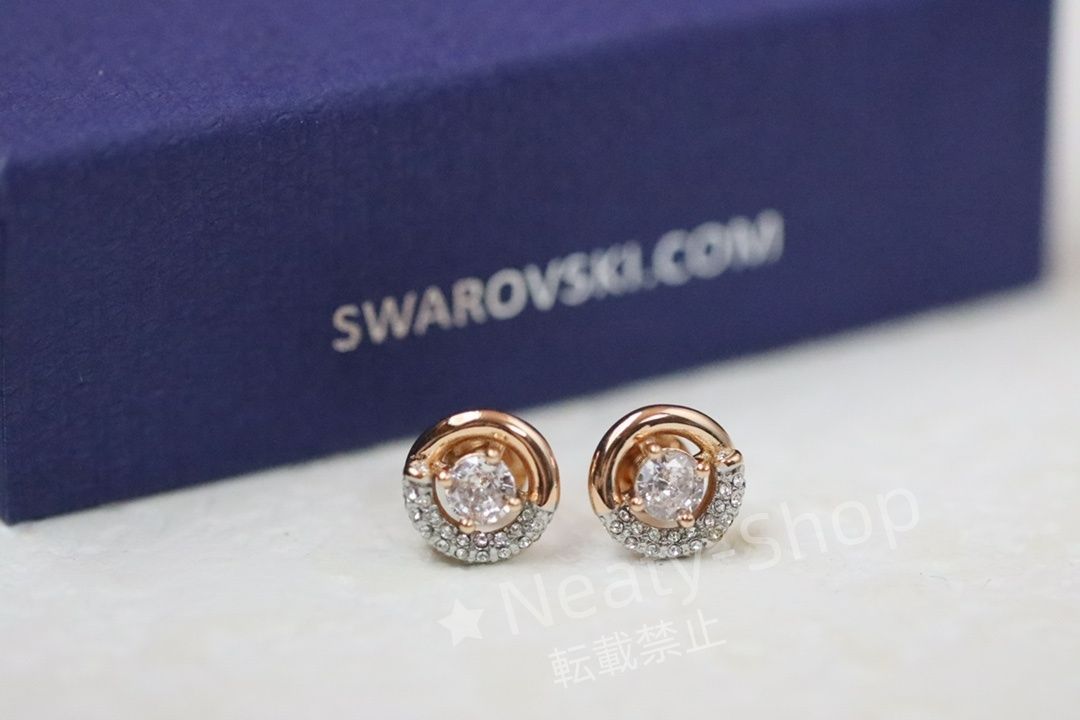 💗新品💗Swarovski  ファッショローズゴールドのリングが踊るハートの動きが美しいイヤリング