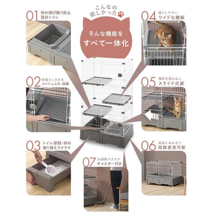 猫ケージ 猫トイレ付