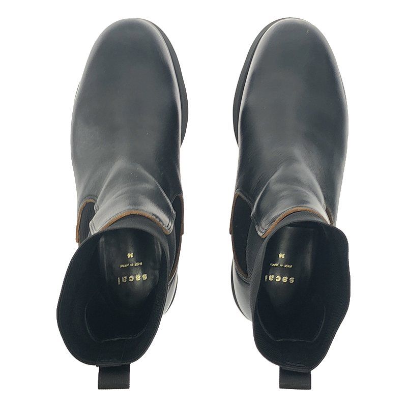 新品未使用 sacai サカイ Chelsea Boots 38 Sacai サカイ Chelsea Boots レザー サイドゴア チェルシー