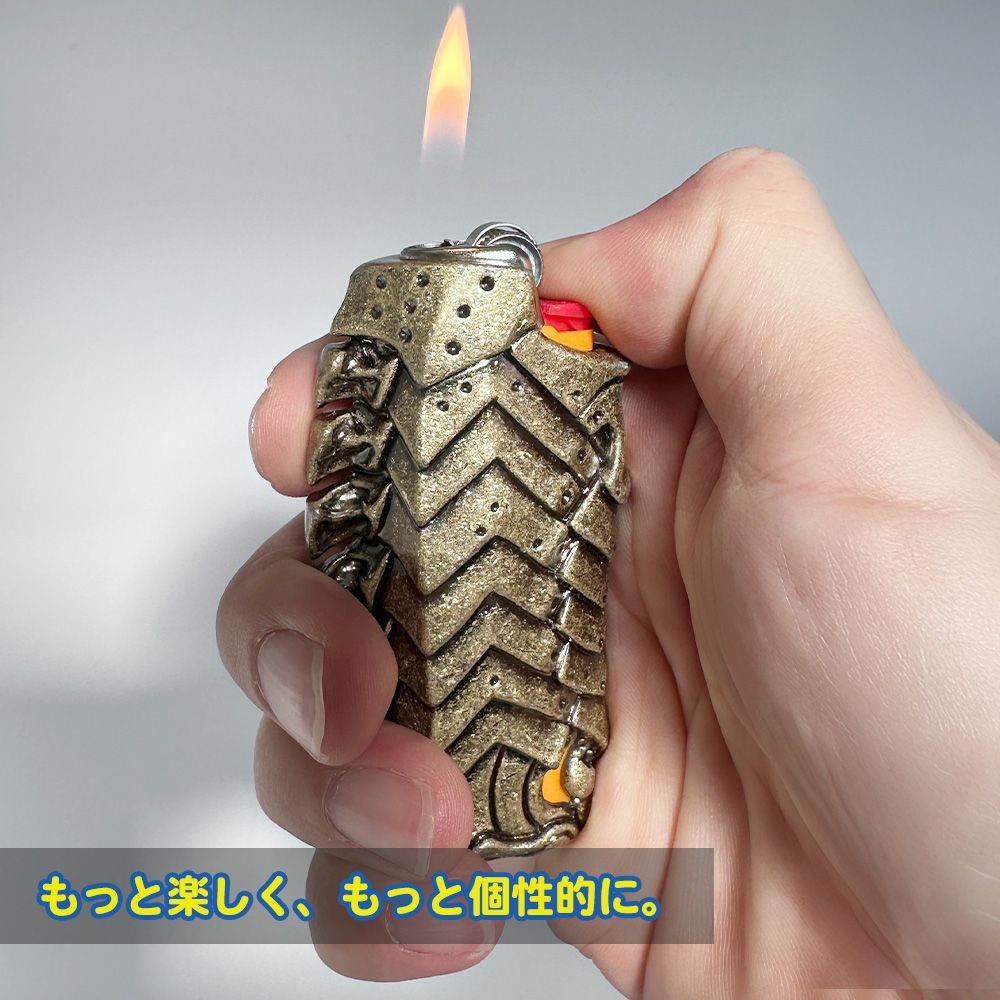 鎧 ライター ケース 騎士の鎧 BIC J6 J26 Bic Mini Lighter ブロンズ