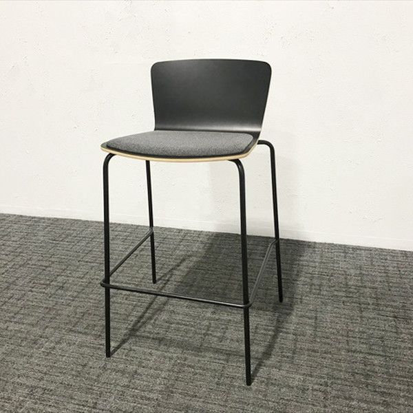 ハイチェア ライブス カフェチェア オカムラ ブラック ダークグレー