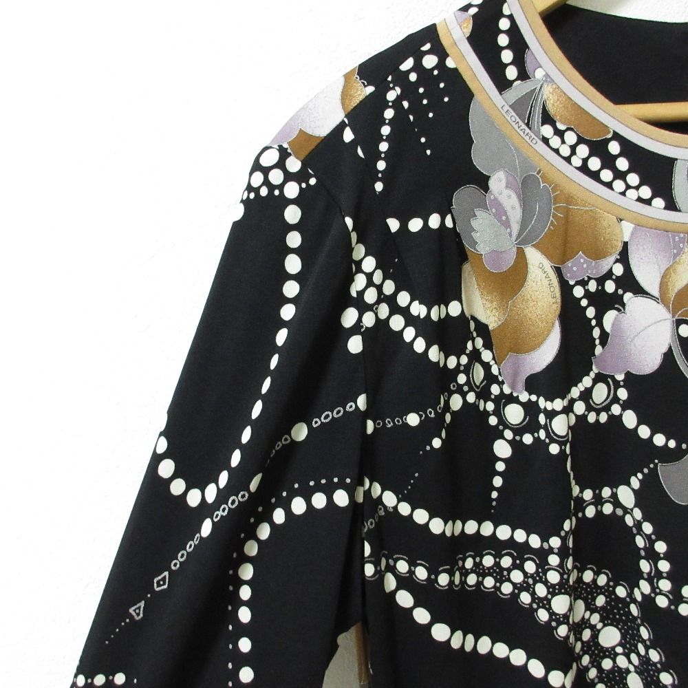 良品 LEONARD レオナール フラワープリント カンカンストレッチ ロング  