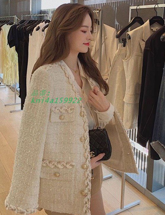 ツイードジャケット レディース ノー半袖 夏 秋 20代 華やか 50代 かわいい ベージュ 30代 40代 kni4a159922