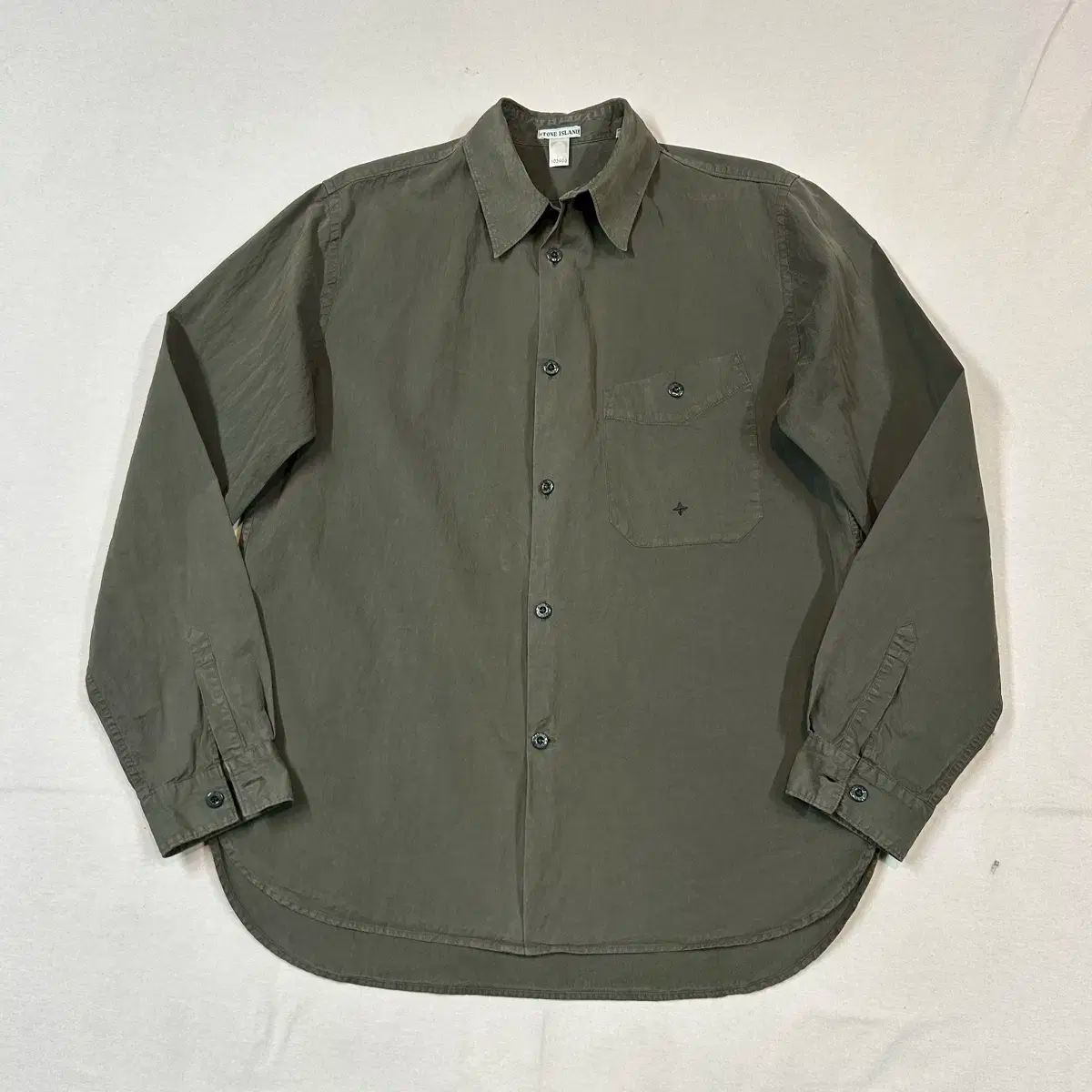 M STONE ISLAND ストーンアイランド オリーブ ボタンダウン C N シャツ