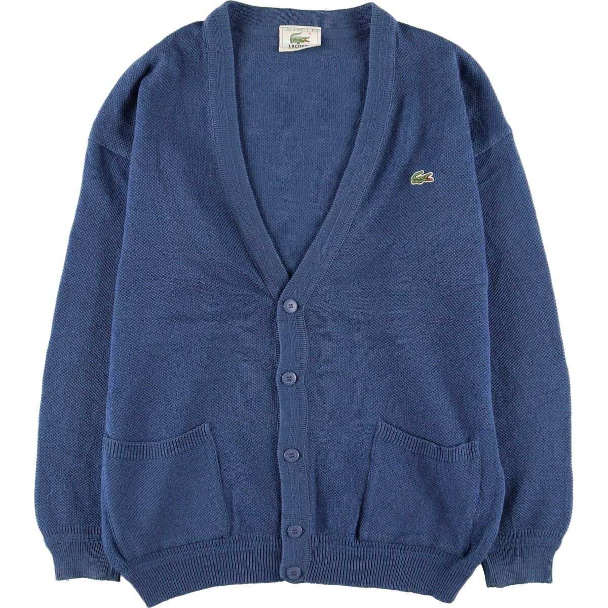 古着 80年代 ラコステ LACOSTE ウール×アクリルニットカーディガン フランス製 メンズXL ヴィンテージ /eaa405968 【中古】/eaa405968